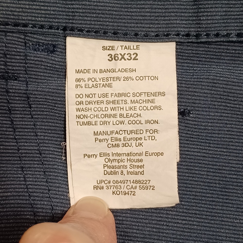 Grand Slam Golf Pants Mens 36x32 Blue Performance Stretch Five-Pocket Trousers - Picture 6 of 13